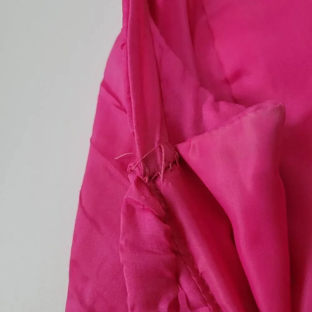 Gunne Sax Jessica McClintock Pink Y2K Taffeta Dress Juniors 7 Bow A Line Prom